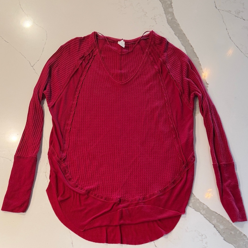We The Free Red Long Sleeve thermal Top